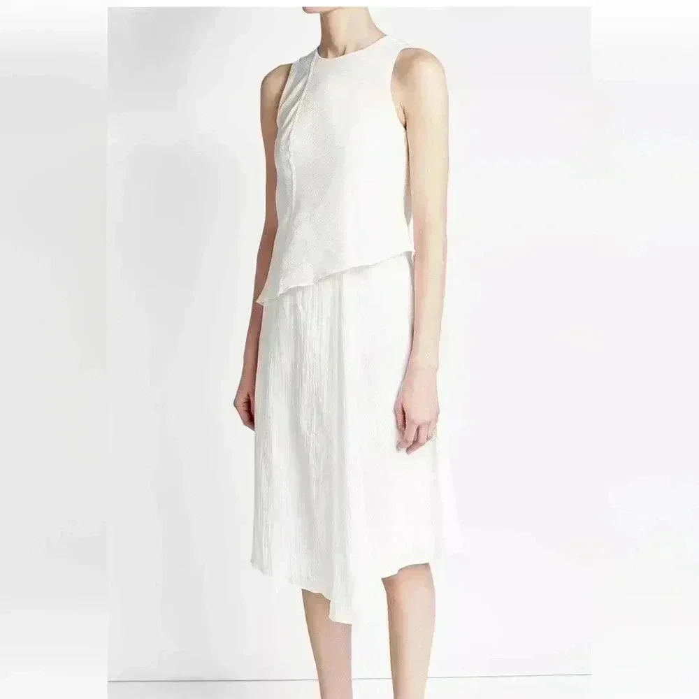 Rag & Bone Fernay Handkerchief Hem Layer Asymmetrical Midi Dress - Picture 4 of 8